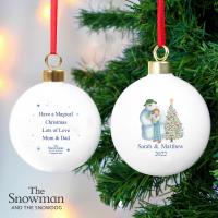 Personalised The Snowman & The Snowdog Round Decoration Extra Image 1 Preview